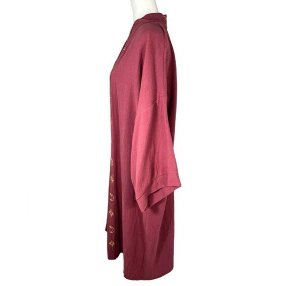 Nana Mintsita Deep Pink & Gold Mother Love Celestial Handmade Long Kimono Duster - Picture 4 of 9